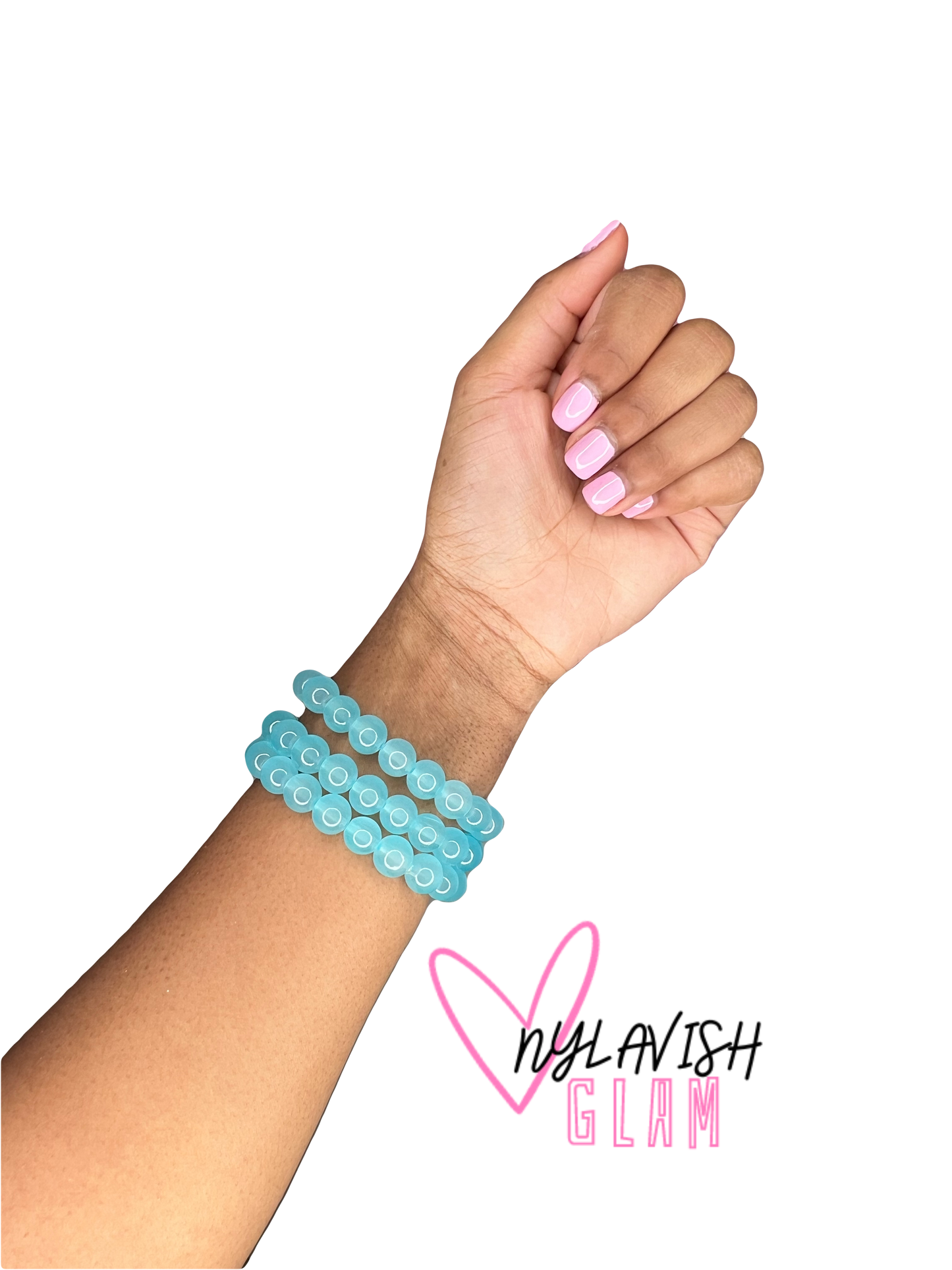 Teal Blue Beaded Bracelet