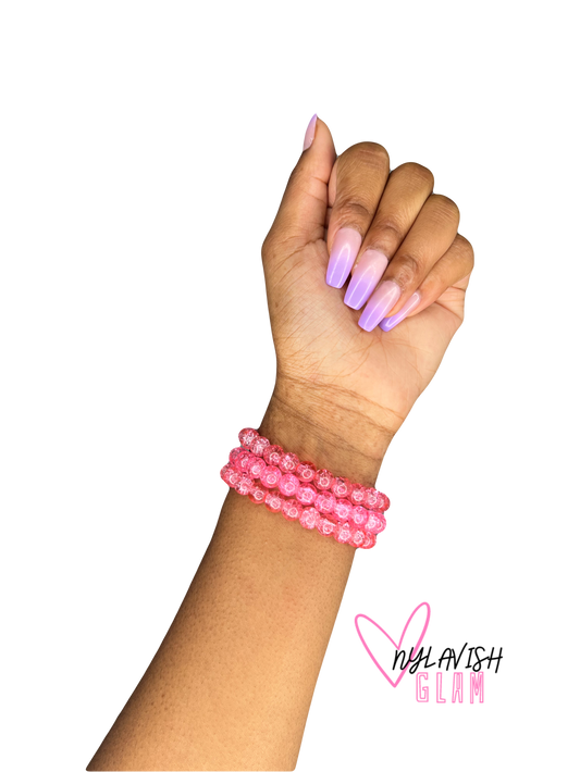 Pink Sparky Beaded Bracelet