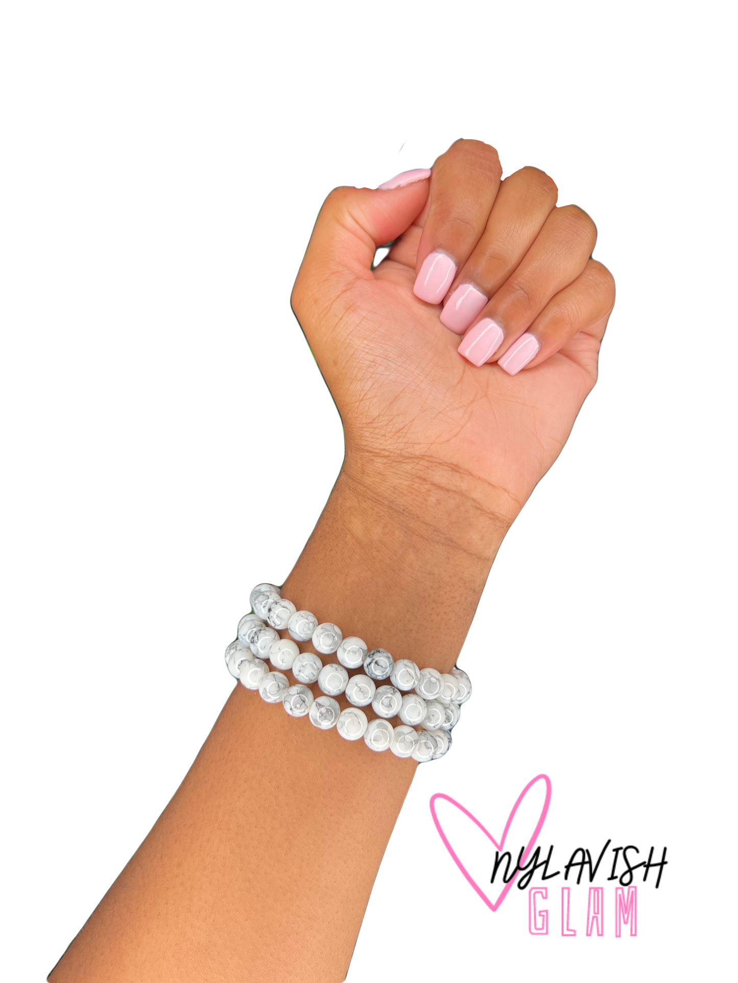 White Marble Beaded Bracelets